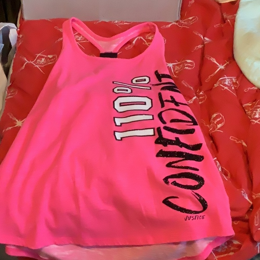 Pink razorback tank top